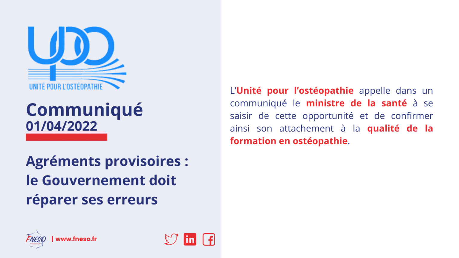 UPO -Agréments provisoires : le Gouvernement doit réparer ses erreurs
